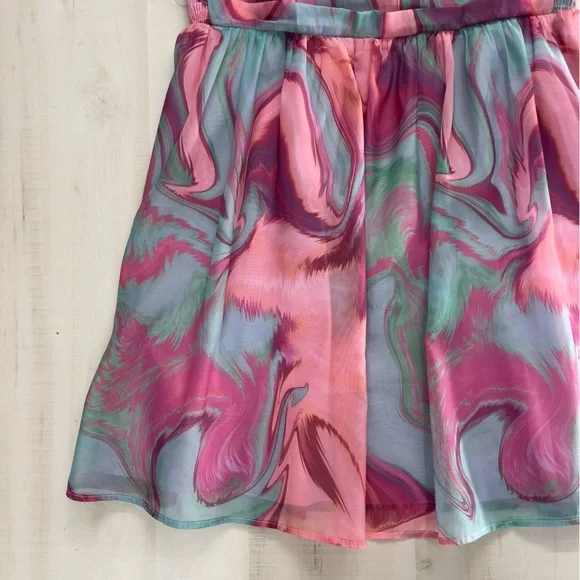 AMANDA UPRICHARD revolve Cindylou printed babydoll dress pink event weekend L - Picture 5 of 9